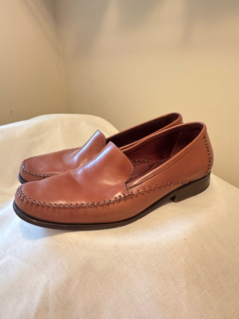 H.S. Trask Men’s Brown Tan Leather Slip On Mocassin Loafers Sz 11.5 Dress Shoes
